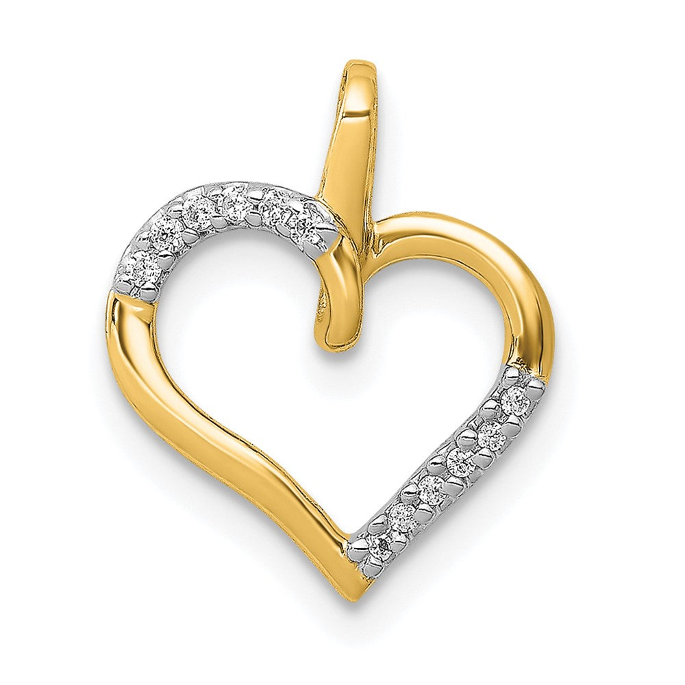 10K Gelbgold 10K Diamant Herz Anhänger