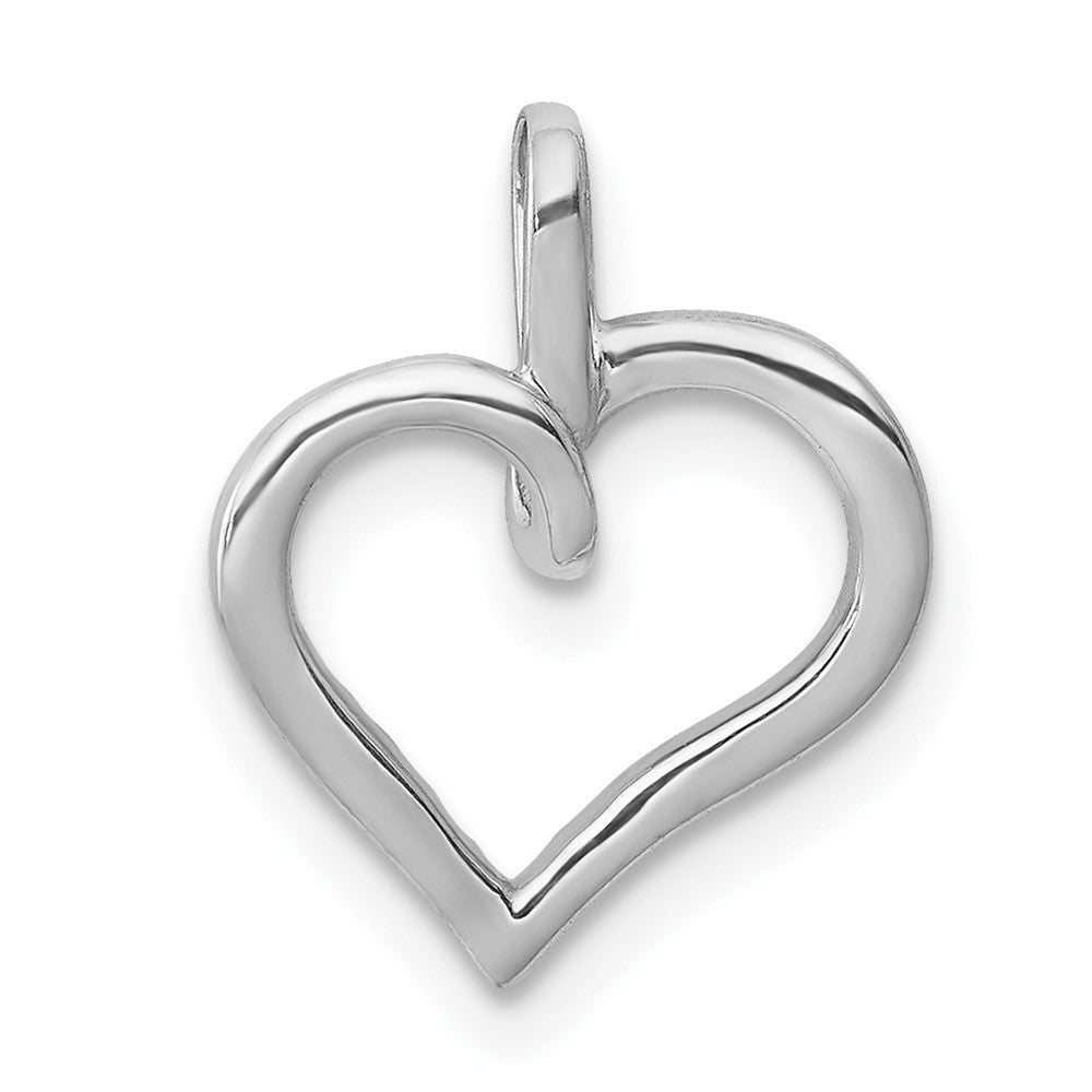 14K Weißgold 0,05 ct. Echtdiamant-Herzanhänger
