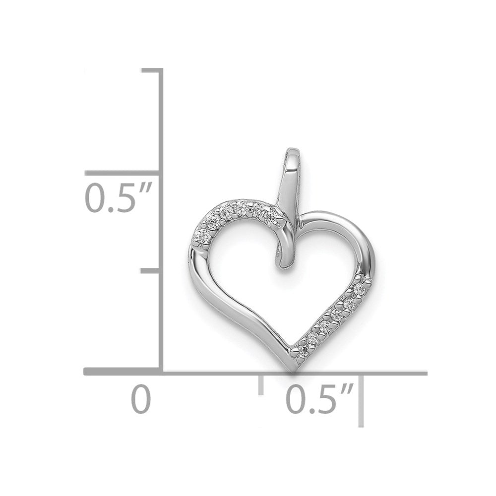 14K Weißgold 0,05 ct. Echtdiamant-Herzanhänger