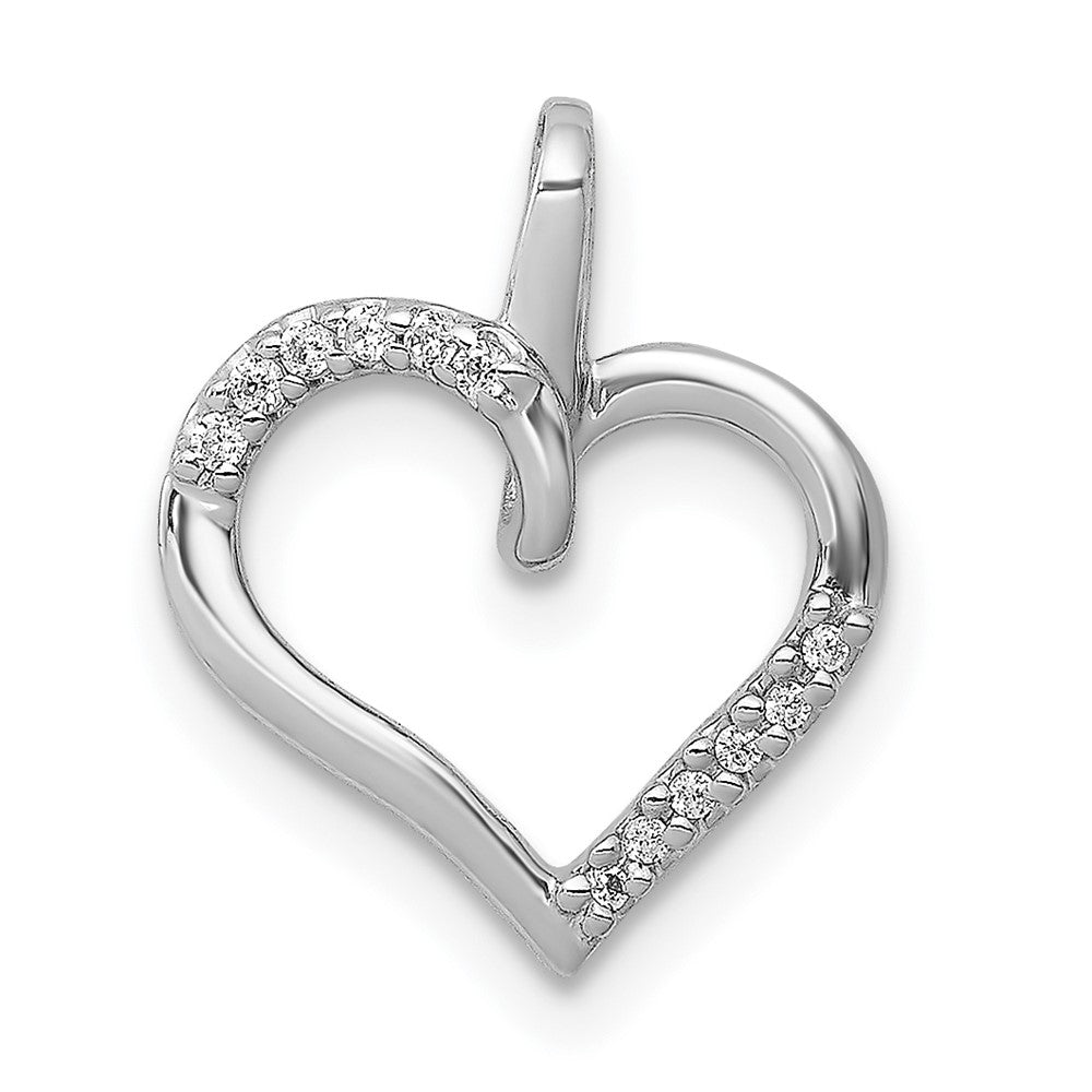 14K Weißgold 0,05 ct. Echtdiamant-Herzanhänger