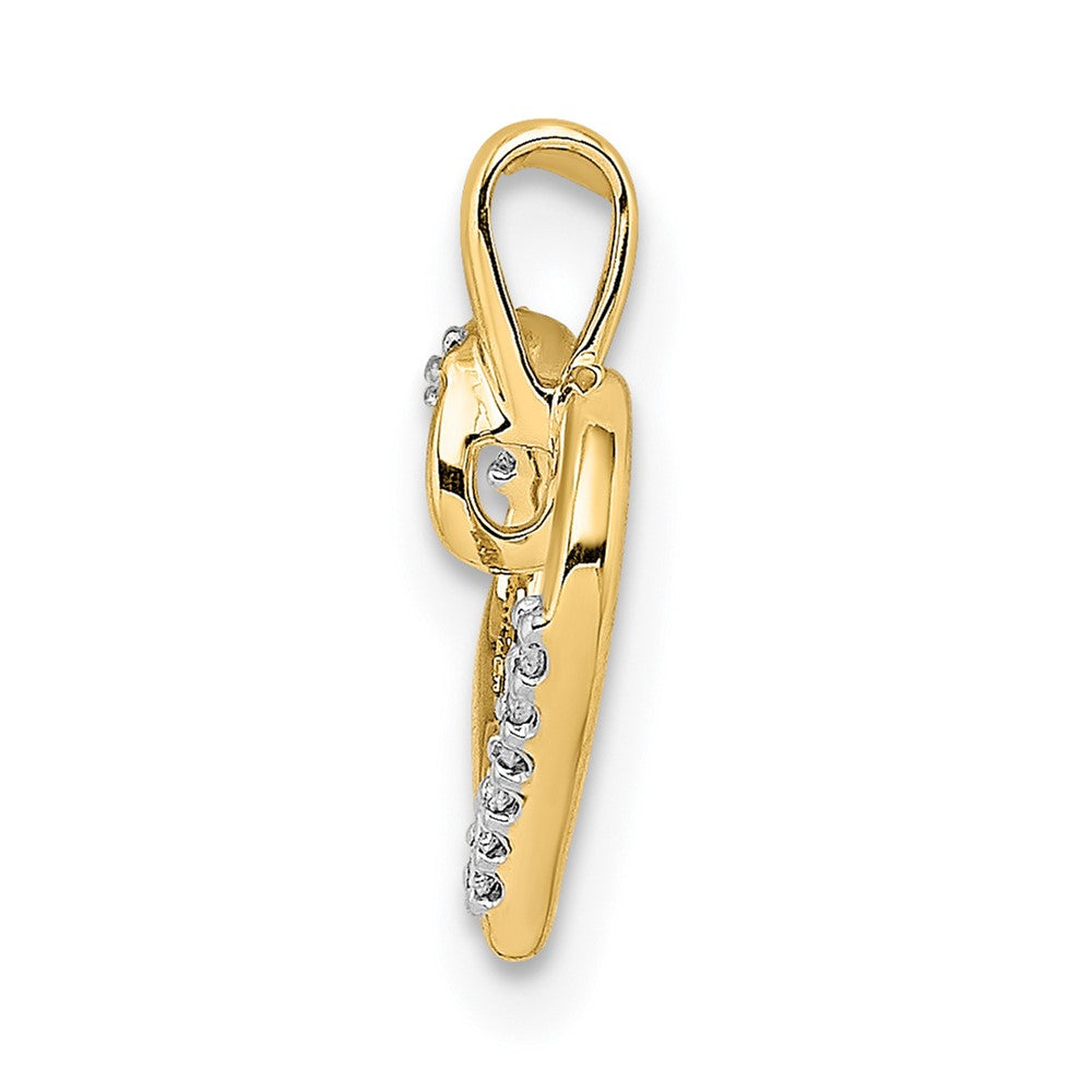 14K Gelbgold Herzanhänger mit echten Diamanten