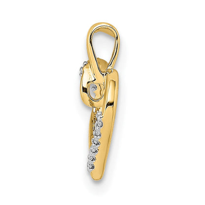 14K Gelbgold Herzanhänger mit echten Diamanten