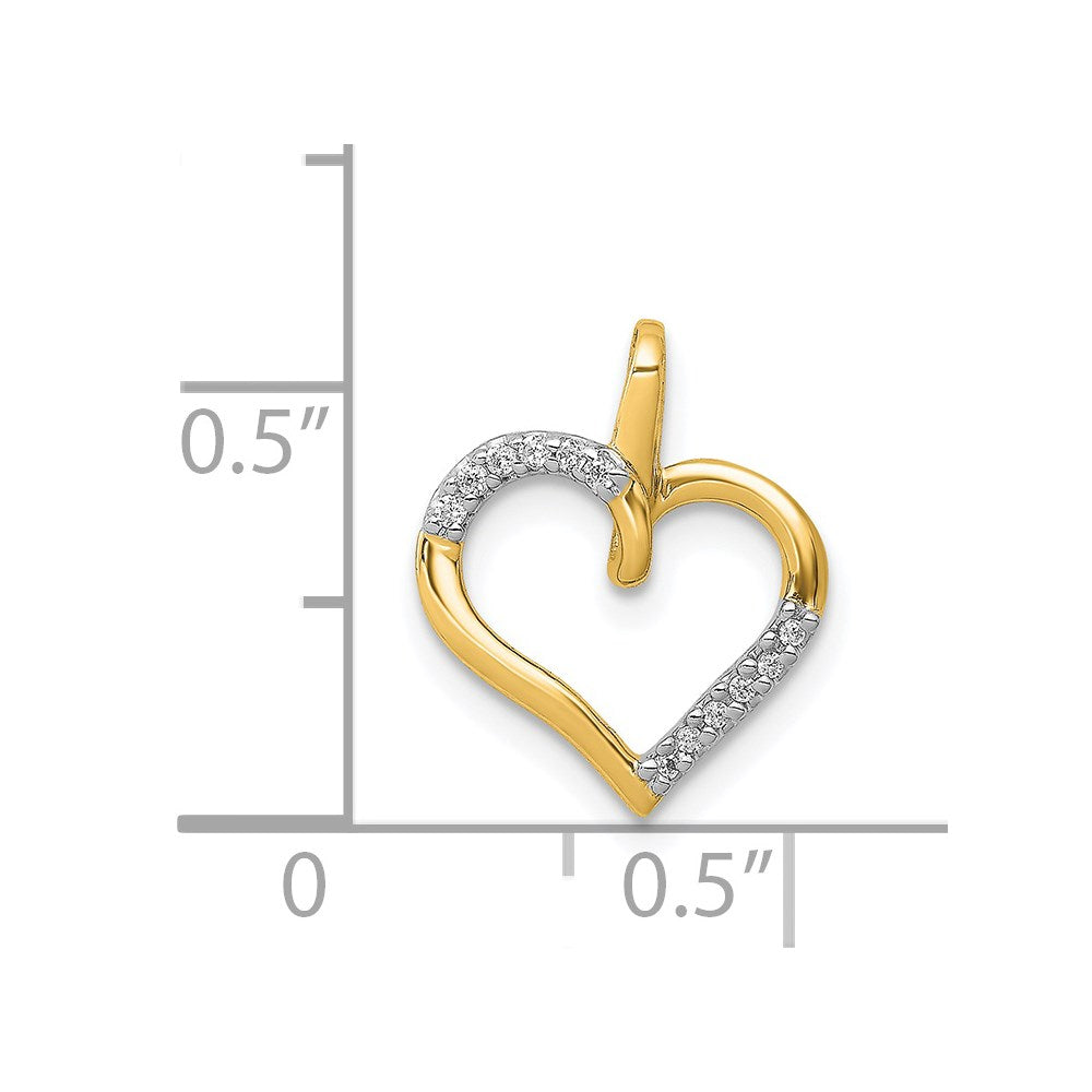 14K Gelbgold Herzanhänger mit echten Diamanten