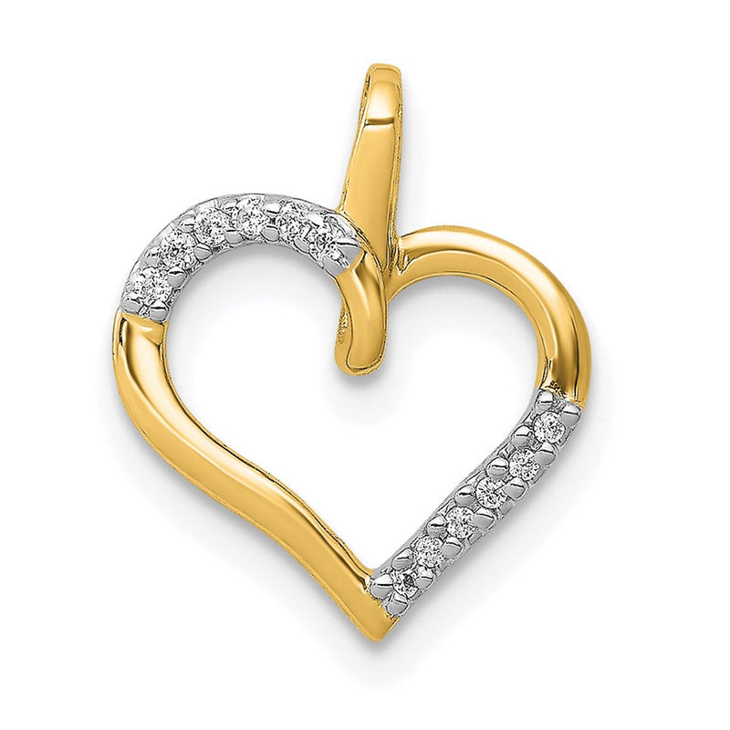 14K Gelbgold Herzanhänger mit echten Diamanten