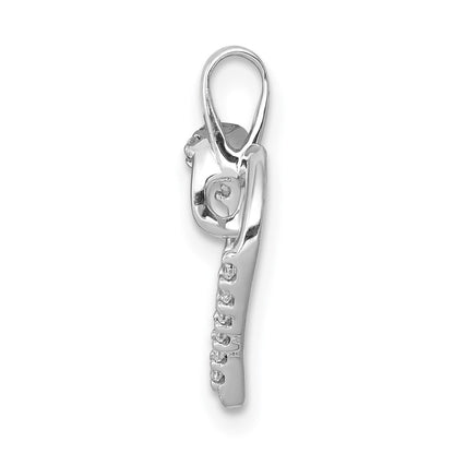 14 Karat Weißgold Herz-Anhänger mit 0,067 ct. echtem Diamant