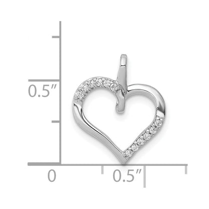 14 Karat Weißgold Herz-Anhänger mit 0,067 ct. echtem Diamant