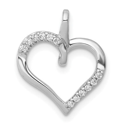 14 Karat Weißgold Herz-Anhänger mit 0,067 ct. echtem Diamant