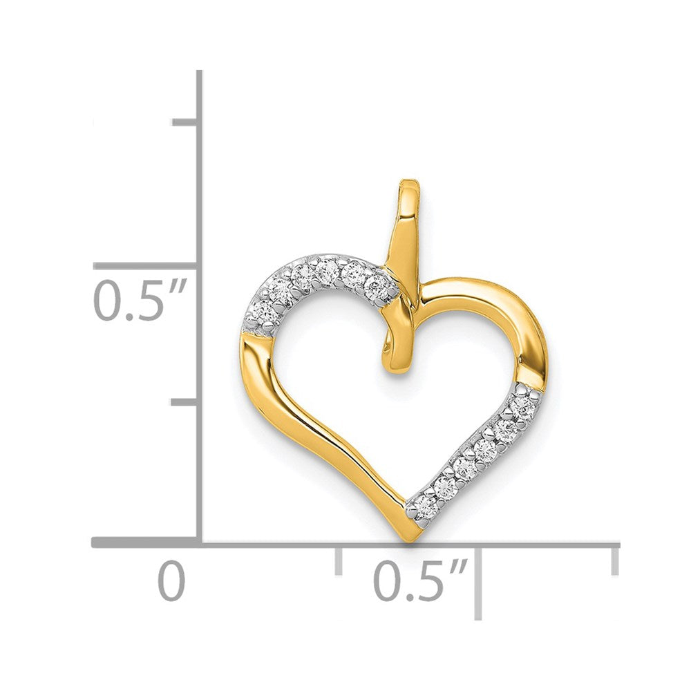 14K Gelbgold 0,07 ct. Echter Diamant Herz-Anhänger