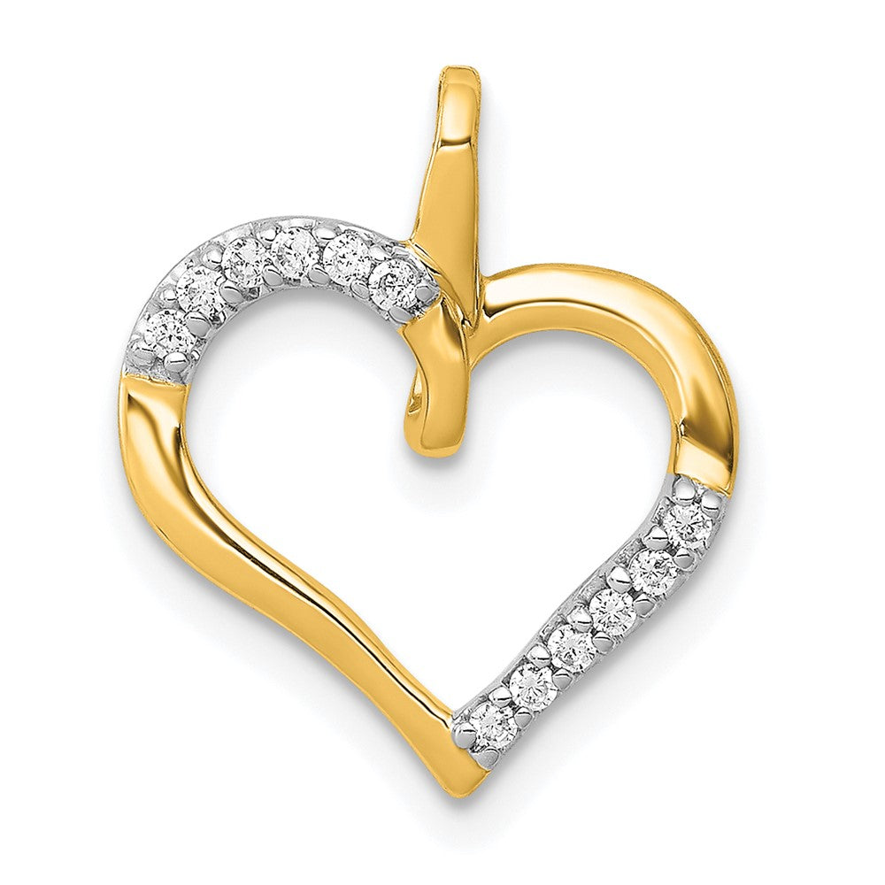 14K Gelbgold 0,07 ct. Echter Diamant Herz-Anhänger