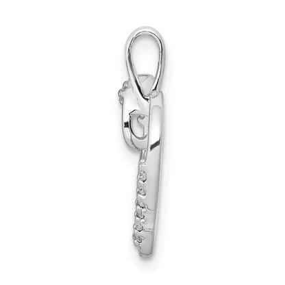 14 Karat Weißgold Herz-Anhänger mit 0,10 ct. echtem Diamant