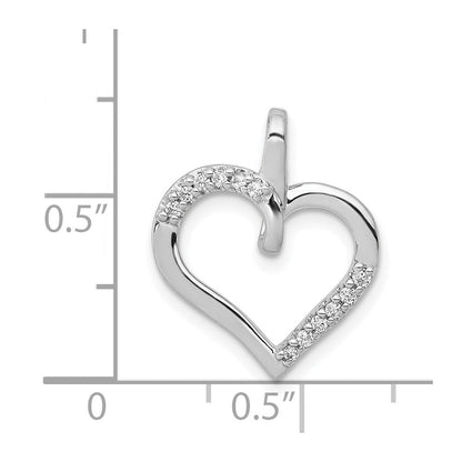 14 Karat Weißgold Herz-Anhänger mit 0,10 ct. echtem Diamant