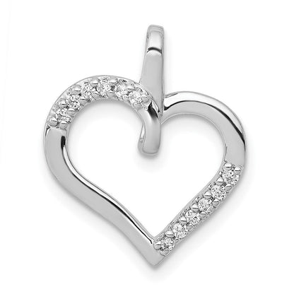 14 Karat Weißgold Herz-Anhänger mit 0,10 ct. echtem Diamant