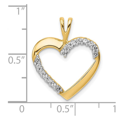 10K Gelbgold 10K 1/6ct. Diamant Herz Anhänger