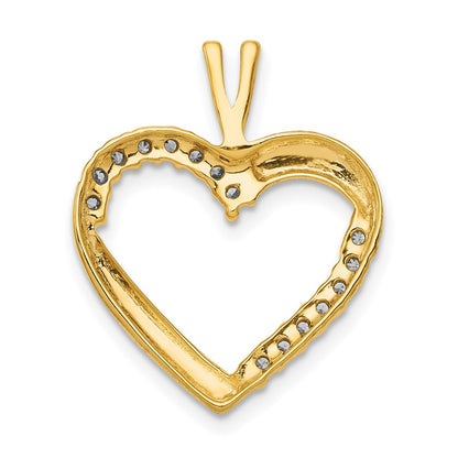 14K Gelbgold Herzanhänger mit 0,17 ct. echtem Diamant