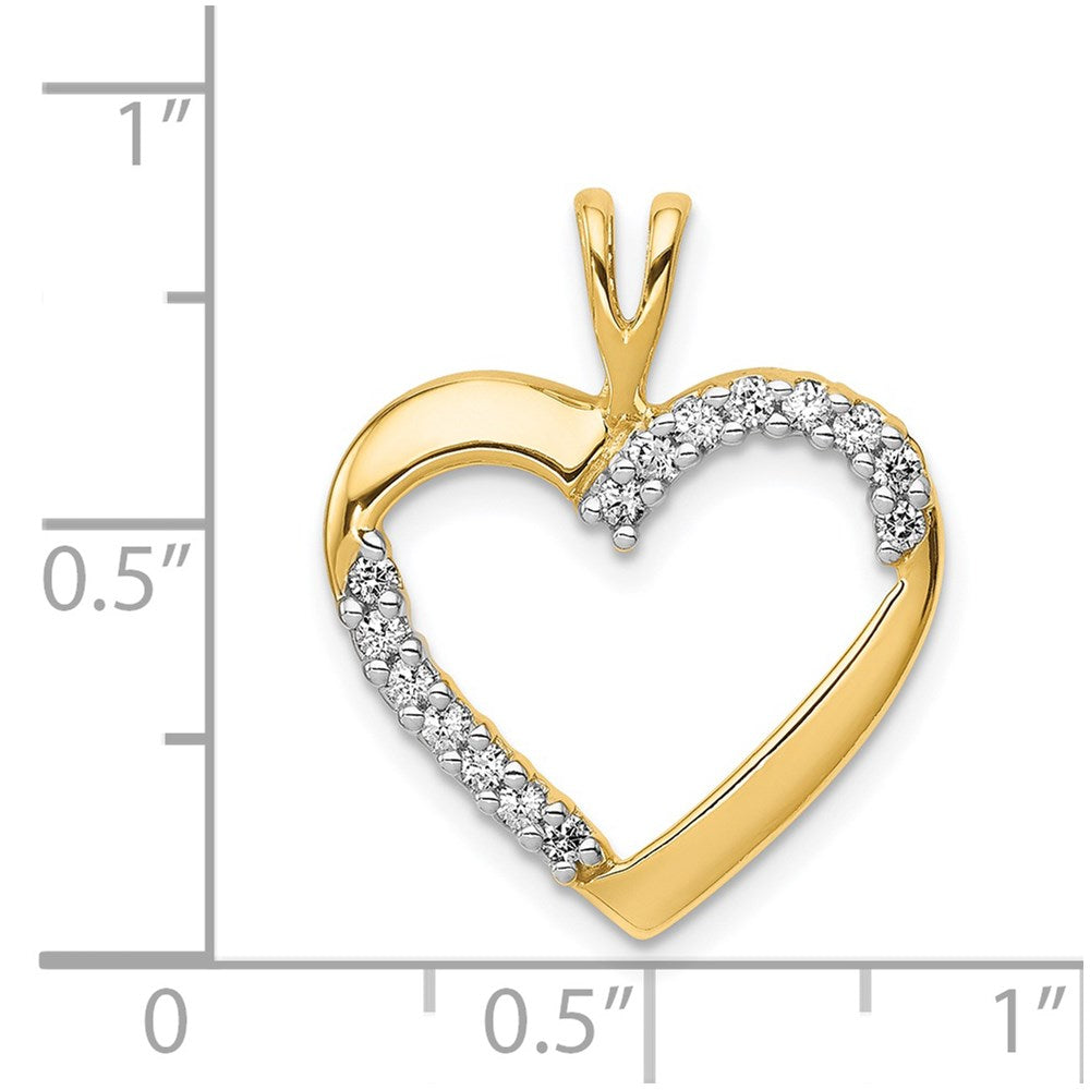 14K Gelbgold Herzanhänger mit 0,17 ct. echtem Diamant