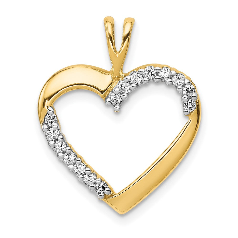 14K Gelbgold Herzanhänger mit 0,17 ct. echtem Diamant