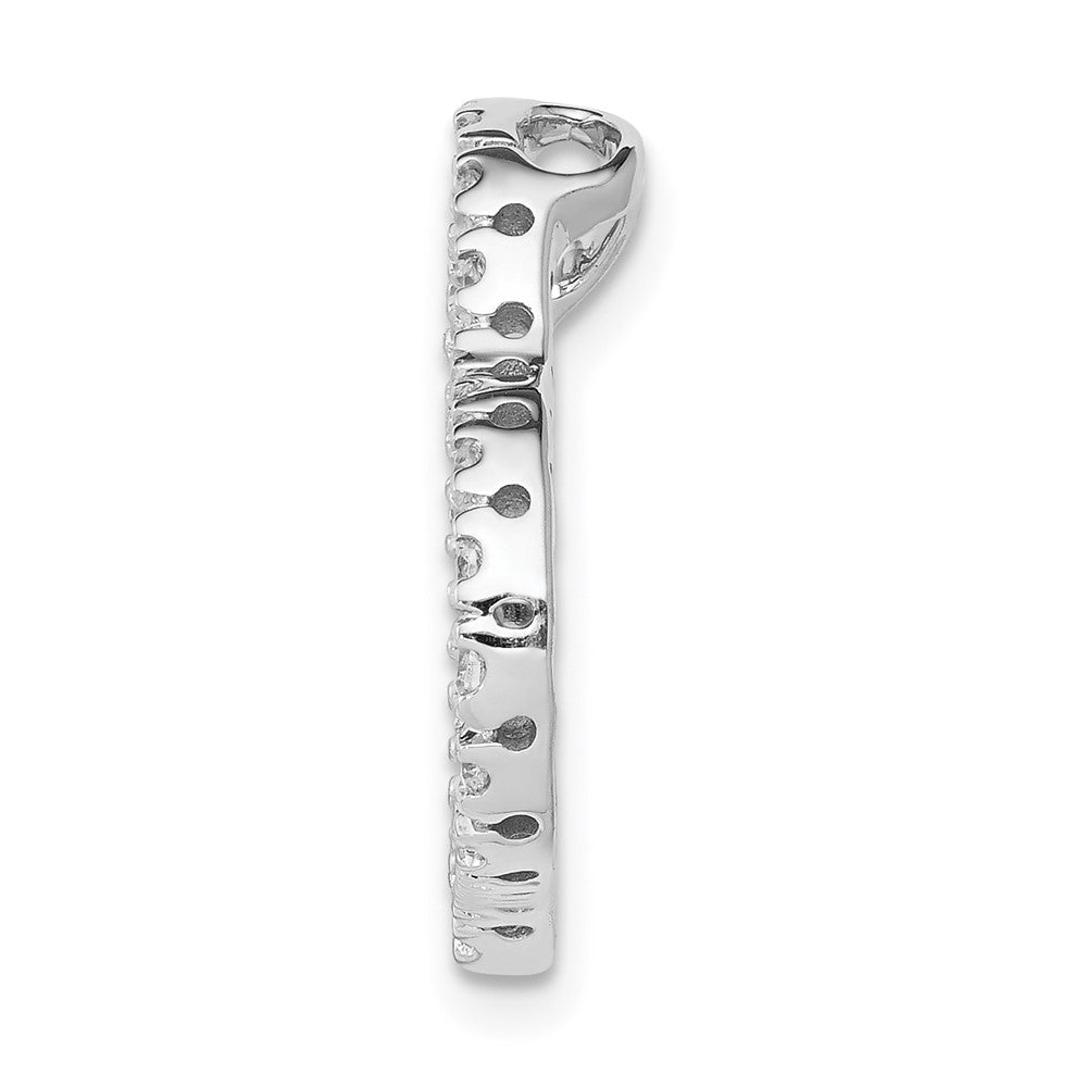 14k Weißgold Gleitanhänger „Herz" mit 0,2 ct. im Labor gezüchteten Diamanten VS/SI+ G+ an Kette