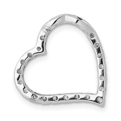 14k Weißgold Gleitanhänger „Herz" mit 0,2 ct. im Labor gezüchteten Diamanten VS/SI+ G+ an Kette