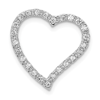 14k Weißgold Gleitanhänger „Herz" mit 0,2 ct. im Labor gezüchteten Diamanten VS/SI+ G+ an Kette