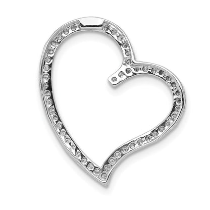 14K Weißgold 1/4ct. Echt Diamant Herz Kette Anhänger