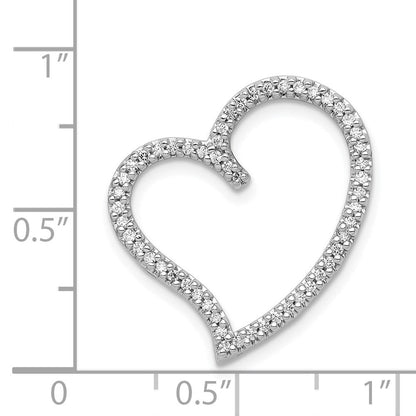 14K Weißgold 1/4ct. Echt Diamant Herz Kette Anhänger