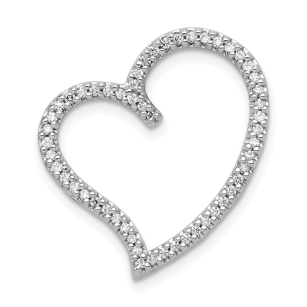 14K Weißgold 1/4ct. Echt Diamant Herz Kette Anhänger