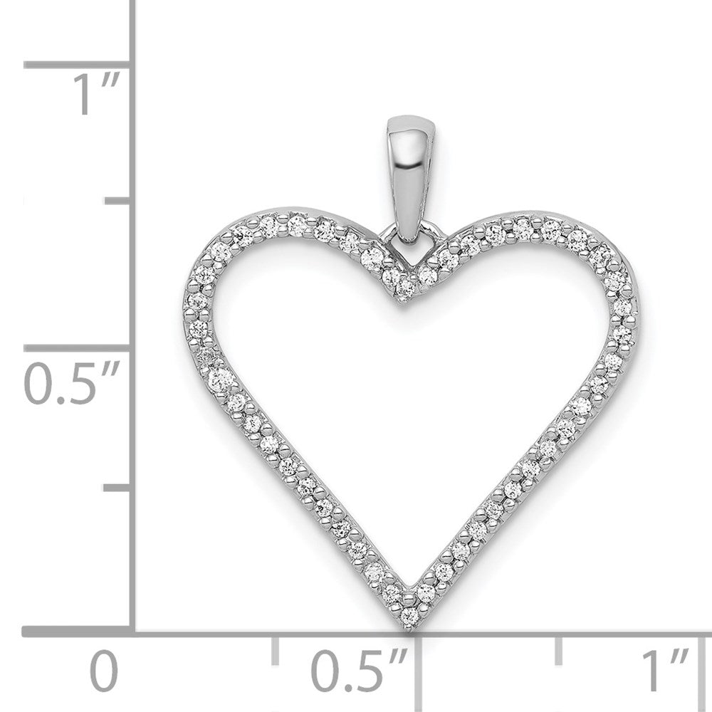 14 Karat Weißgold Herz-Anhänger mit 0,166ct. echten Diamanten