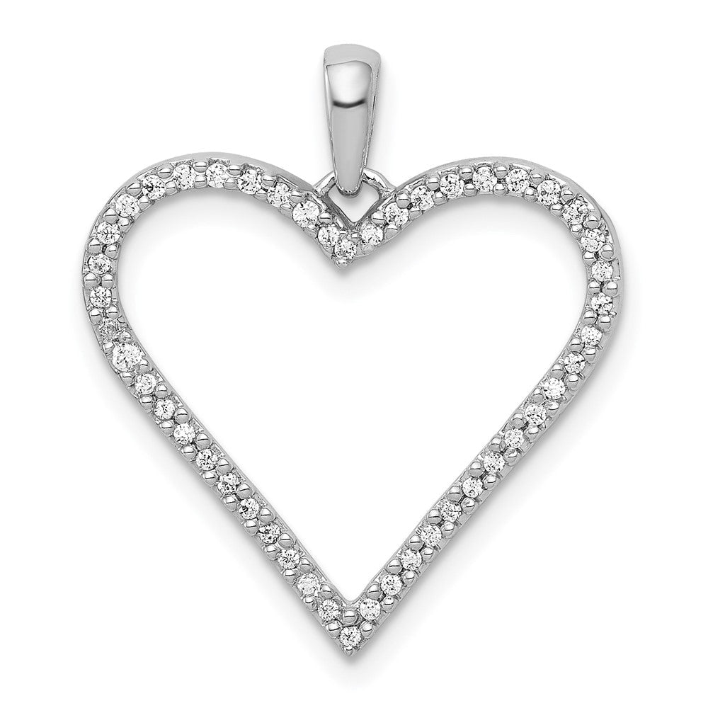 14 Karat Weißgold Herz-Anhänger mit 0,166ct. echten Diamanten