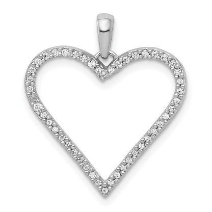 14 Karat Weißgold Herz-Anhänger mit 0,166ct. echten Diamanten