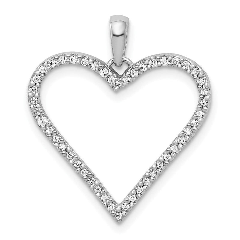 14 Karat Weißgold Herz-Anhänger mit 0,166ct. echten Diamanten