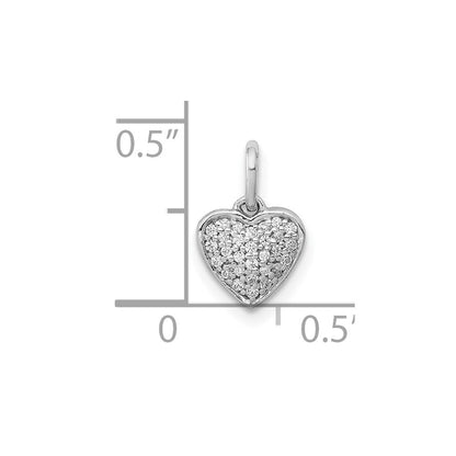 10K Weißgold 1/10ct. Diamant Herz Anhänger