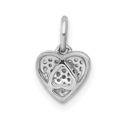 14 K Weißgold Herz-Anhänger mit 0,1 ct. echtem Diamant