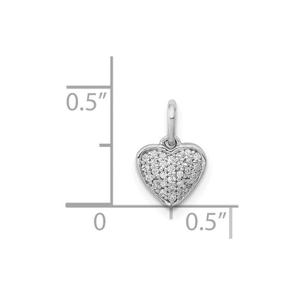 14 K Weißgold Herz-Anhänger mit 0,1 ct. echtem Diamant
