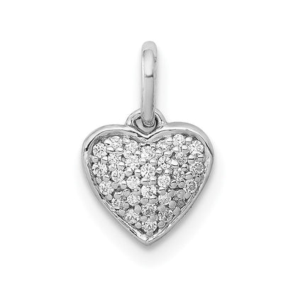 14 K Weißgold Herz-Anhänger mit 0,1 ct. echtem Diamant