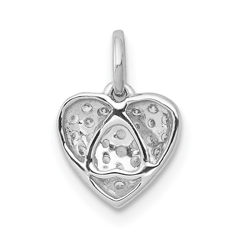 14 Karat Weißgold 0,2 ct. Echter Diamant-Herz-Anhänger