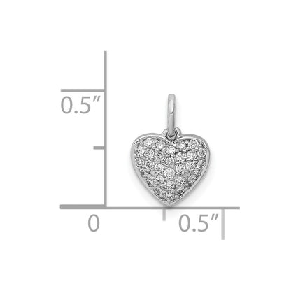 14 Karat Weißgold 0,2 ct. Echter Diamant-Herz-Anhänger