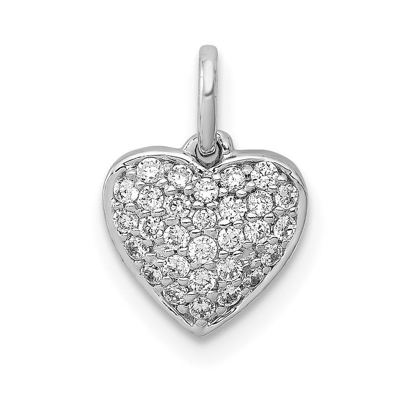 14 Karat Weißgold 0,2 ct. Echter Diamant-Herz-Anhänger