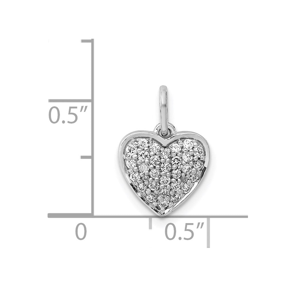 14K Weißgold Herzanhänger mit 0,25 ct. echtem Diamant