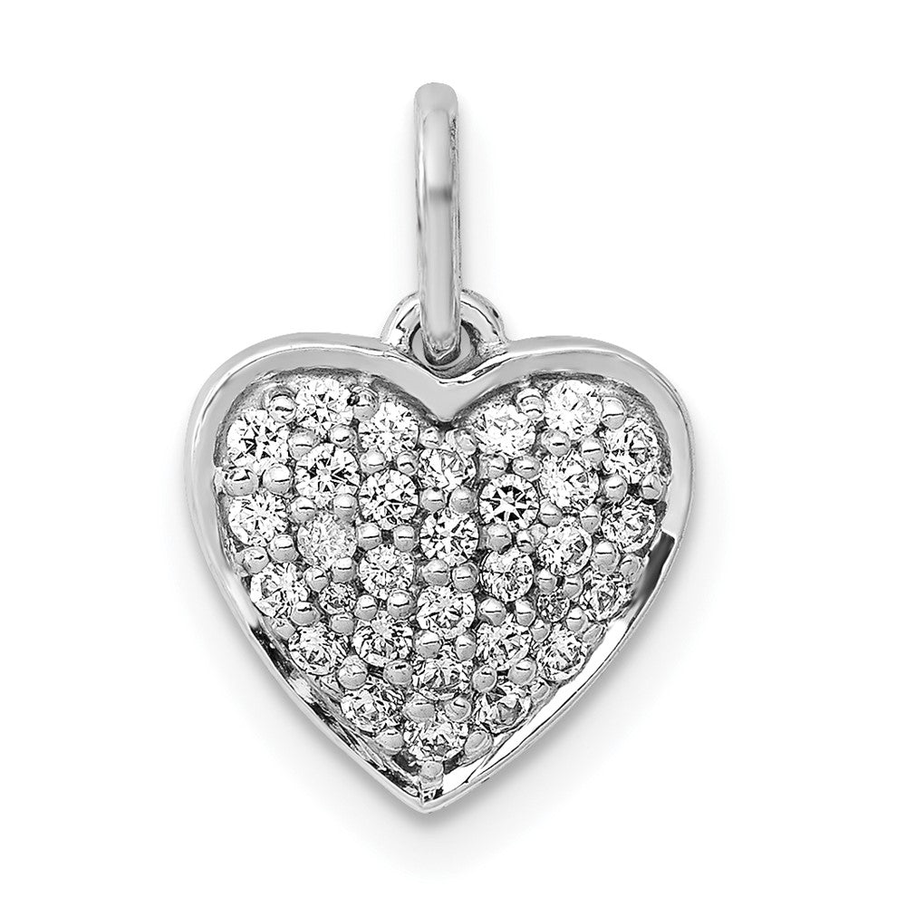 14K Weißgold Herzanhänger mit 0,25 ct. echtem Diamant