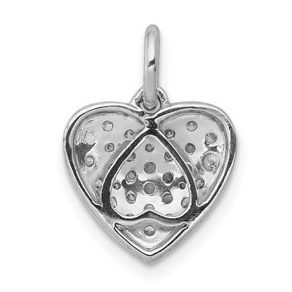 14K Weißgold 0,375 ct. Echter Diamant Herz-Anhänger