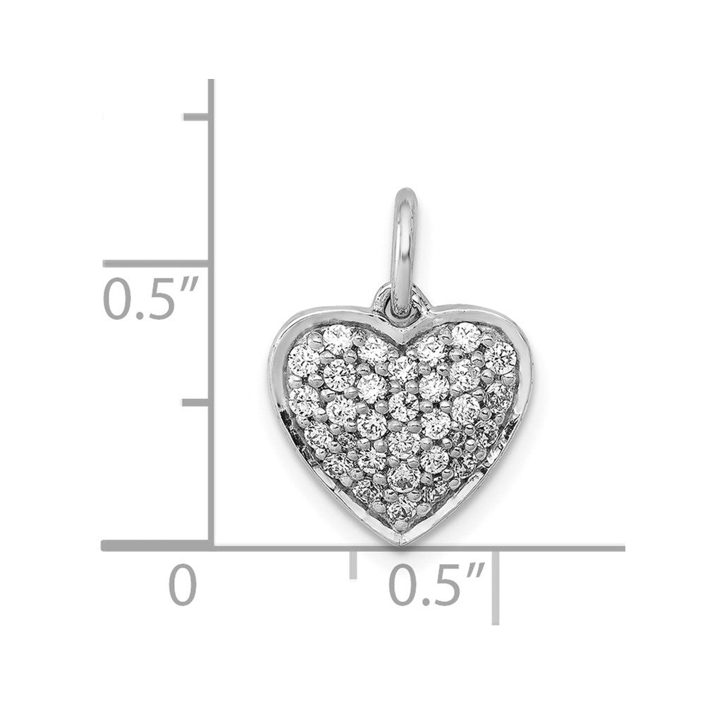 14K Weißgold 0,375 ct. Echter Diamant Herz-Anhänger