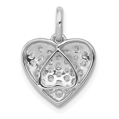14K Weißgold Herz-Anhänger mit 0,5 ct. echten Diamanten