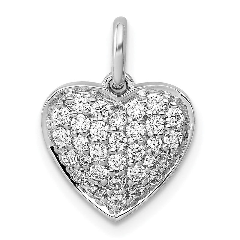 14K Weißgold Herz-Anhänger mit 0,5 ct. echten Diamanten