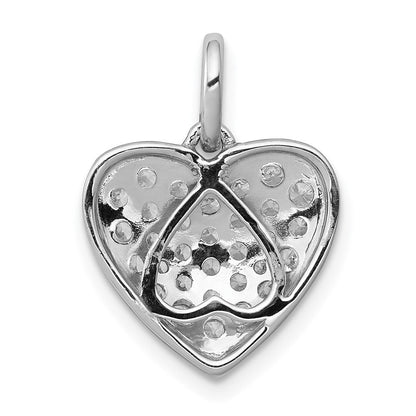 14K Weißgold Herz-Anhänger mit 0,625 ct. echtem Diamant