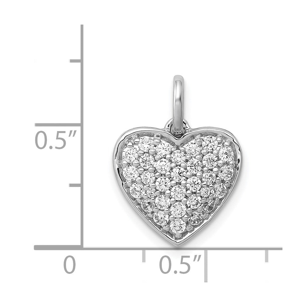 14K Weißgold Herz-Anhänger mit 0,625 ct. echtem Diamant