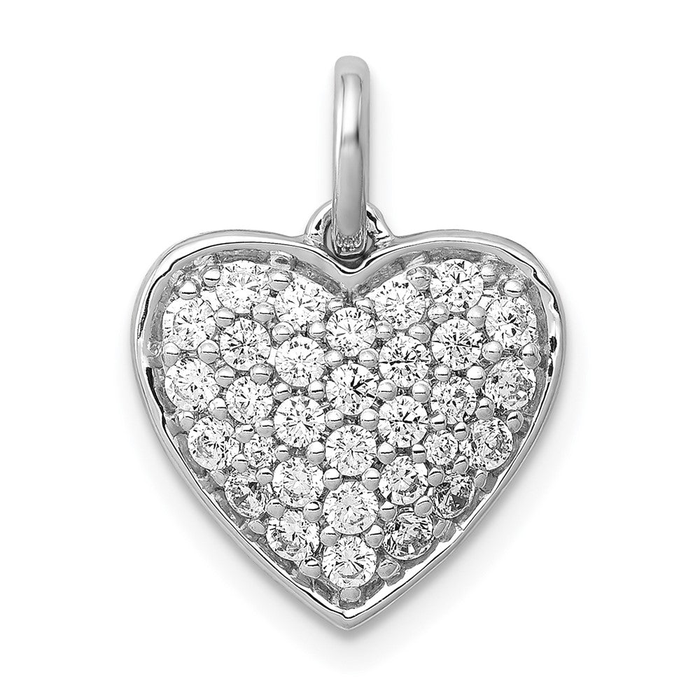 14K Weißgold Herz-Anhänger mit 0,625 ct. echtem Diamant