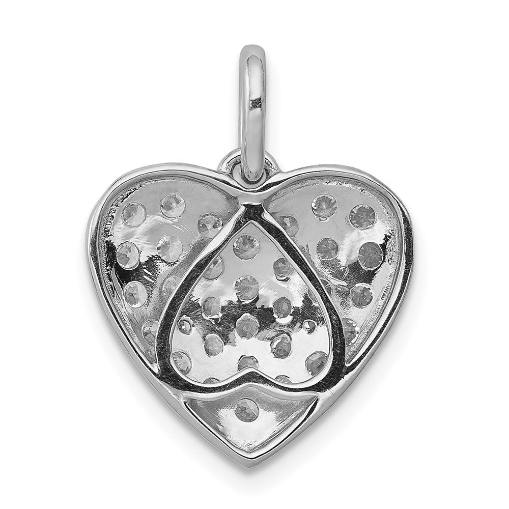 14K Weißgold 1 ct. Laborgezüchteter Diamant VS/SI+ G+ Cluster-Herzanhänger