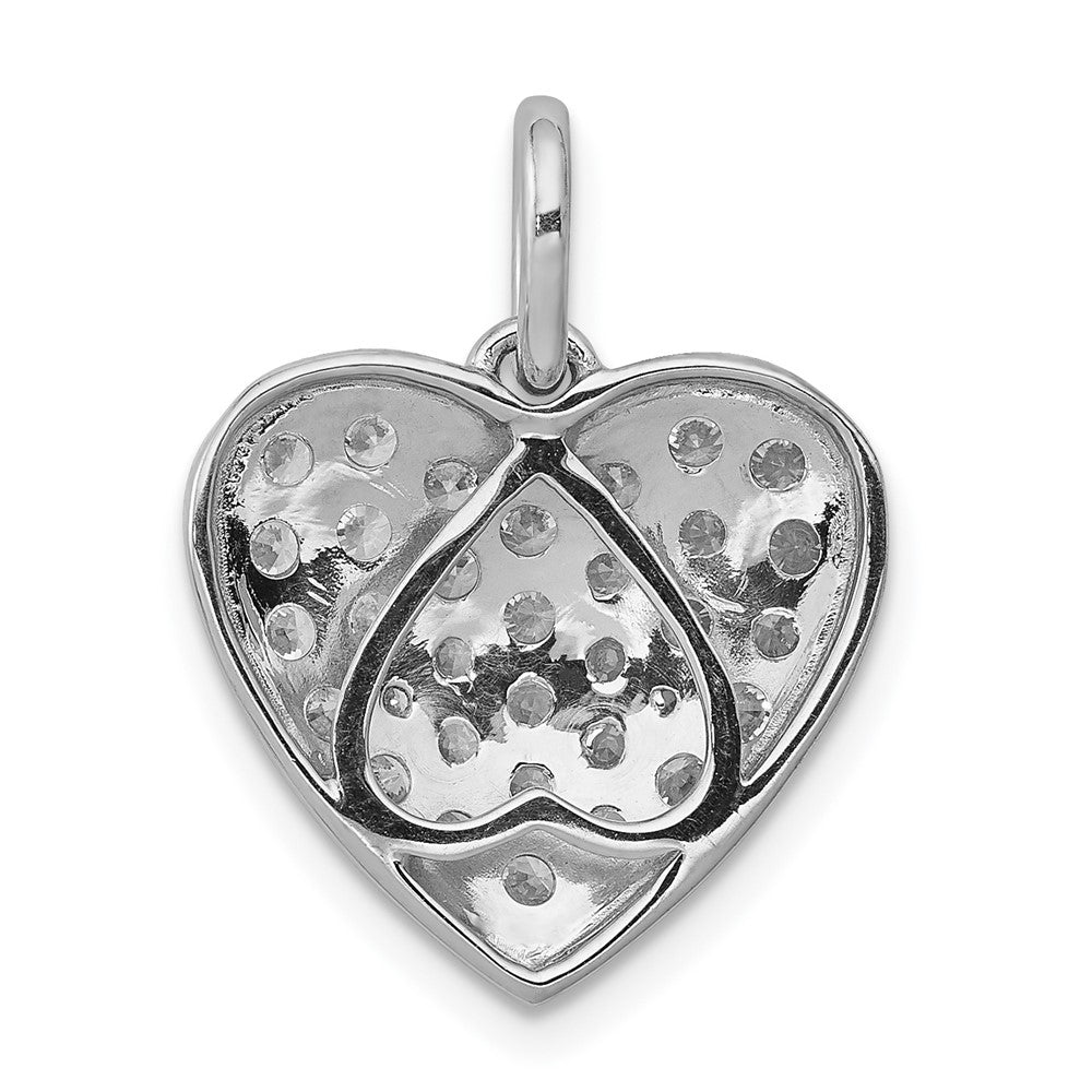 14K Weißgold Herz-Anhänger mit 1 ct. echten Diamanten