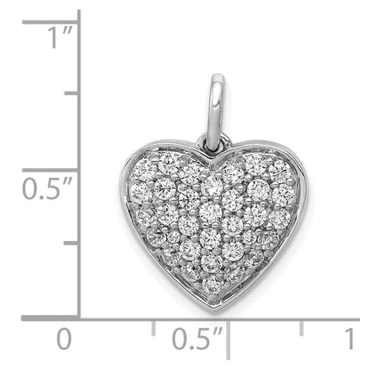 14K Weißgold Herz-Anhänger mit 1 ct. echten Diamanten