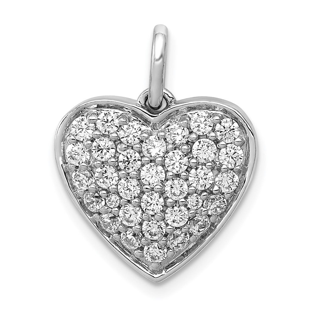 14K Weißgold Herz-Anhänger mit 1 ct. echten Diamanten